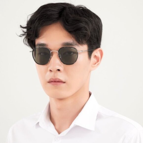 Montblanc MB0160S 001 Square Sunglasses - Silver/Black/Grey - Picture 2 of 10